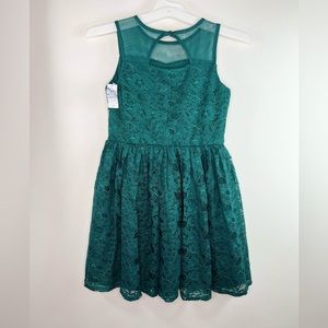 Gorgeous Emerald Girls Sleeveless Dress